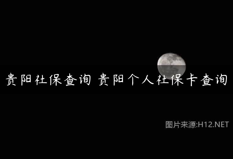 贵阳社保查询 贵阳个人社保卡查询