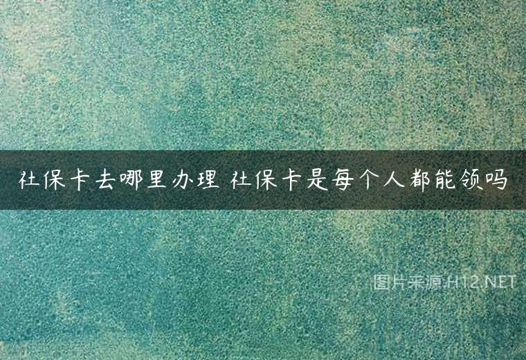 社保卡去哪里办理 社保卡是每个人都能领吗