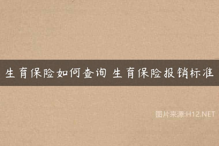 生育保险如何查询 生育保险报销标准