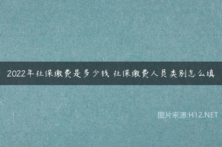 2022年社保缴费是多少钱 社保缴费人员类别怎么填