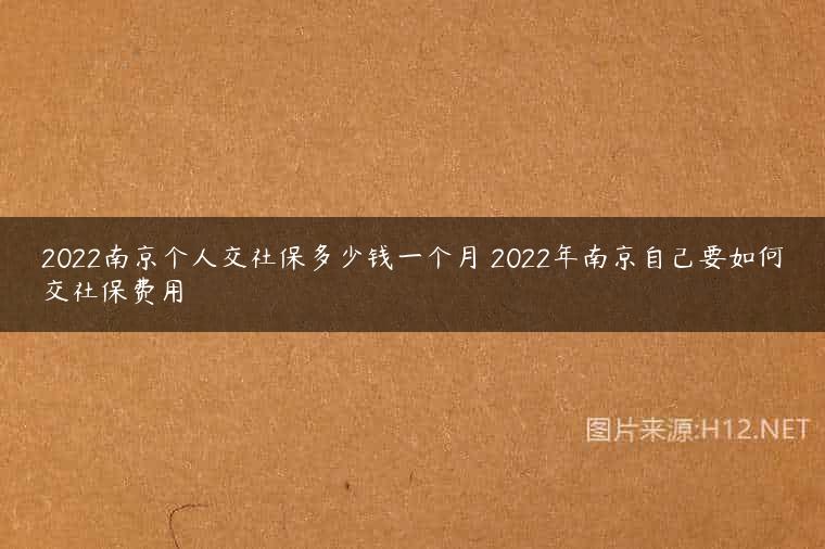 2022南京个人交社保多少钱一个月 2022年南京自己要如何交社保费用