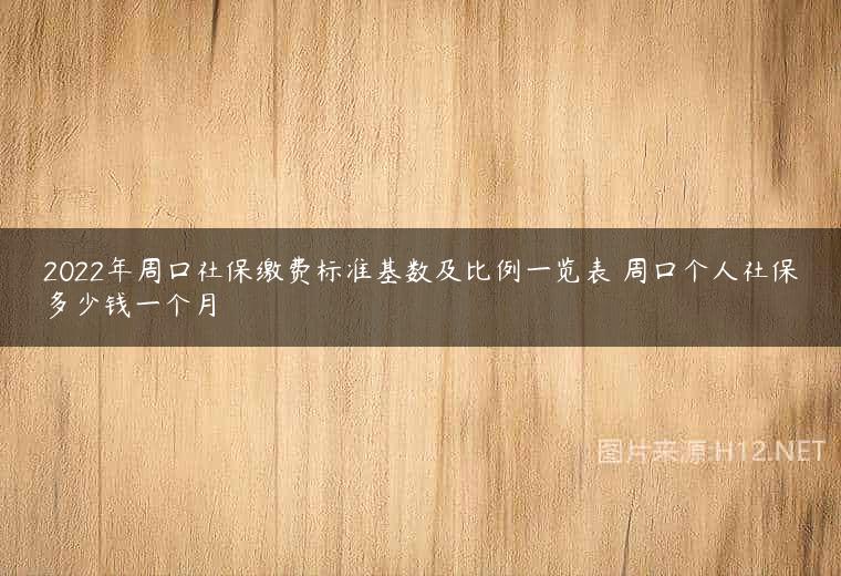 2022年周口社保缴费标准基数及比例一览表 周口个人社保多少钱一个月