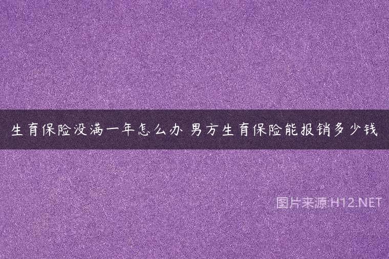 生育保险没满一年怎么办 男方生育保险能报销多少钱