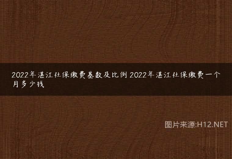 2022年湛江社保缴费基数及比例 2022年湛江社保缴费一个月多少钱