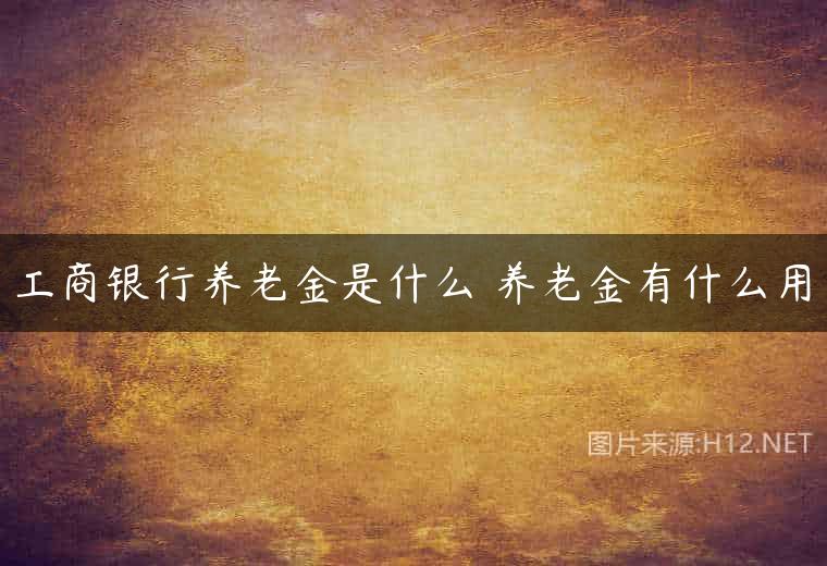 工商银行养老金是什么 养老金有什么用