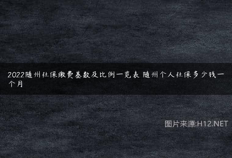 2022随州社保缴费基数及比例一览表 随州个人社保多少钱一个月