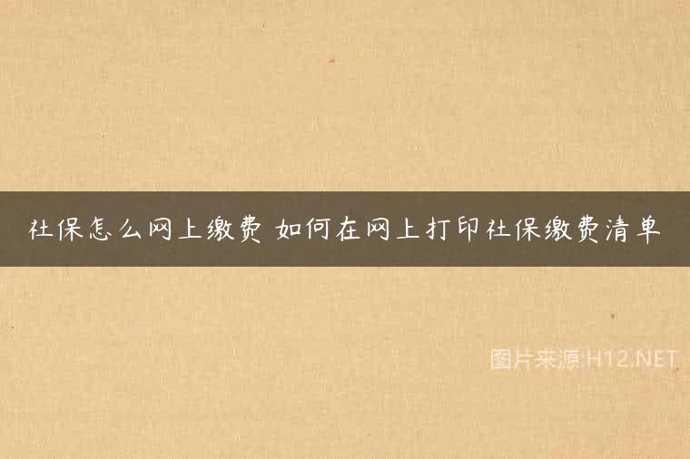 社保怎么网上缴费 如何在网上打印社保缴费清单