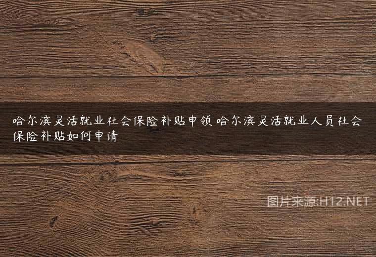 哈尔滨灵活就业社会保险补贴申领 哈尔滨灵活就业人员社会保险补贴如何申请