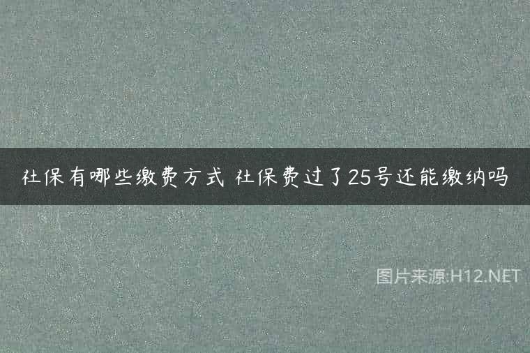 社保有哪些缴费方式 社保费过了25号还能缴纳吗