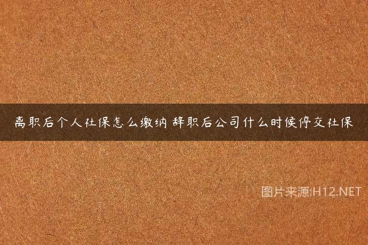 离职后个人社保怎么缴纳 辞职后公司什么时候停交社保