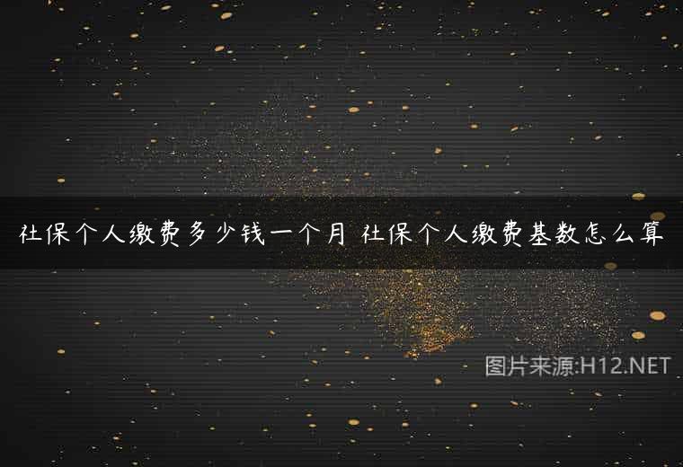 社保个人缴费多少钱一个月 社保个人缴费基数怎么算