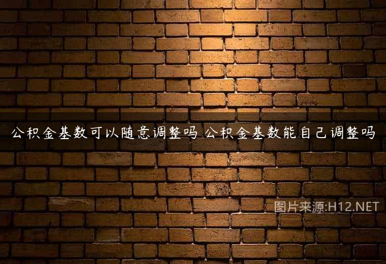 公积金基数可以随意调整吗 公积金基数能自己调整吗