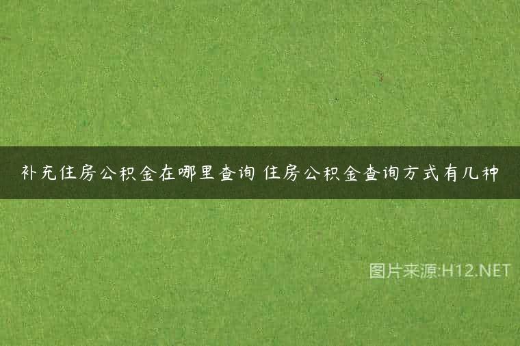补充住房公积金在哪里查询 住房公积金查询方式有几种