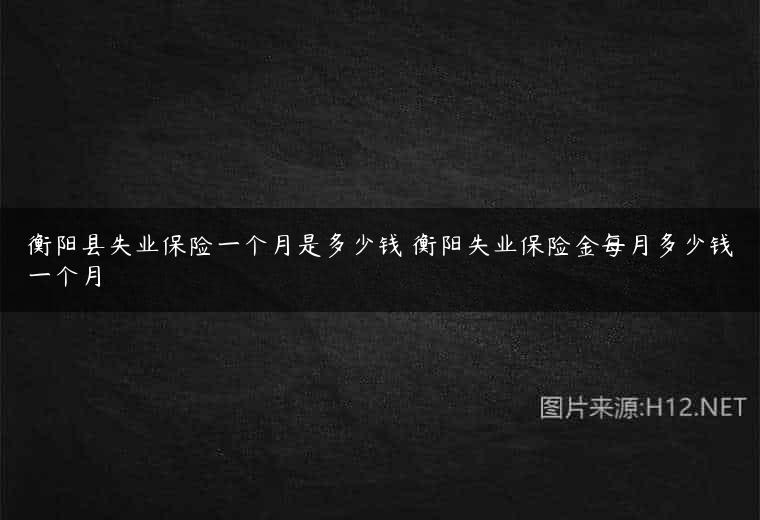 衡阳县失业保险一个月是多少钱 衡阳失业保险金每月多少钱一个月