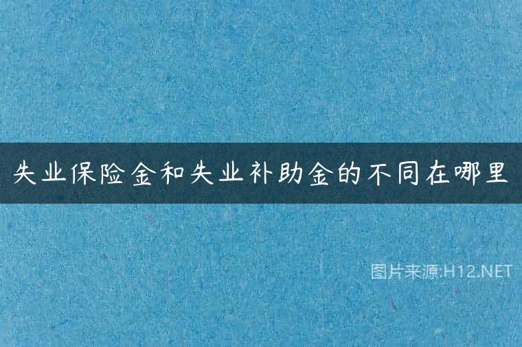 失业保险金和失业补助金的不同在哪里