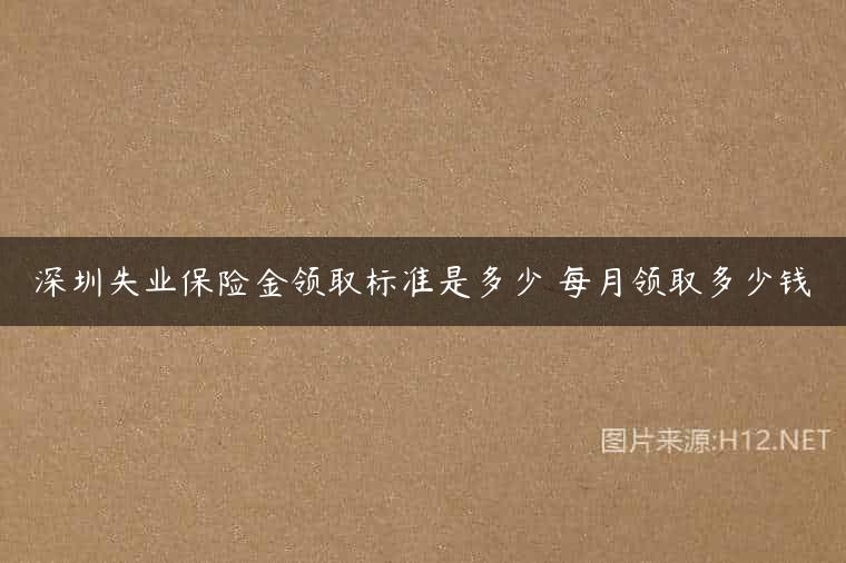 深圳失业保险金领取标准是多少 每月领取多少钱