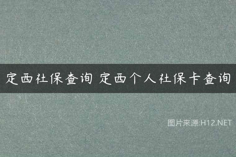 定西社保查询 定西个人社保卡查询