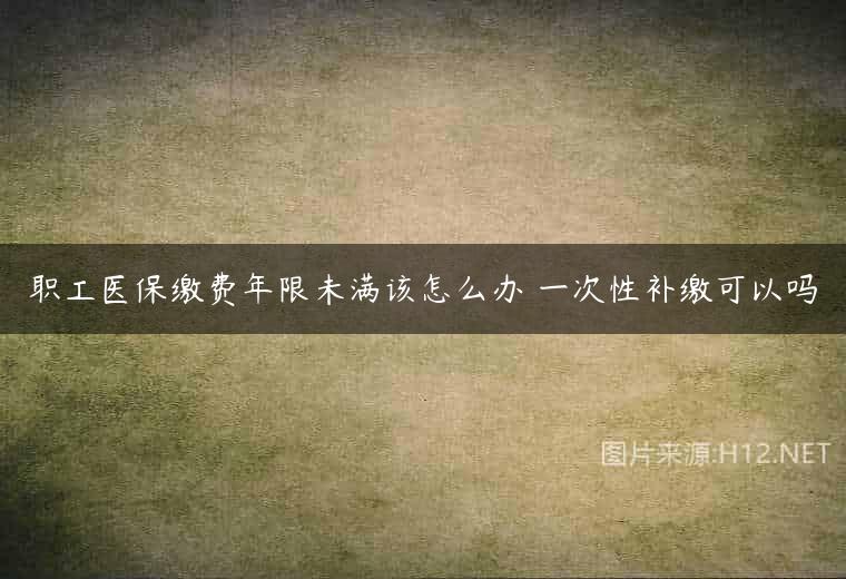 职工医保缴费年限未满该怎么办 一次性补缴可以吗