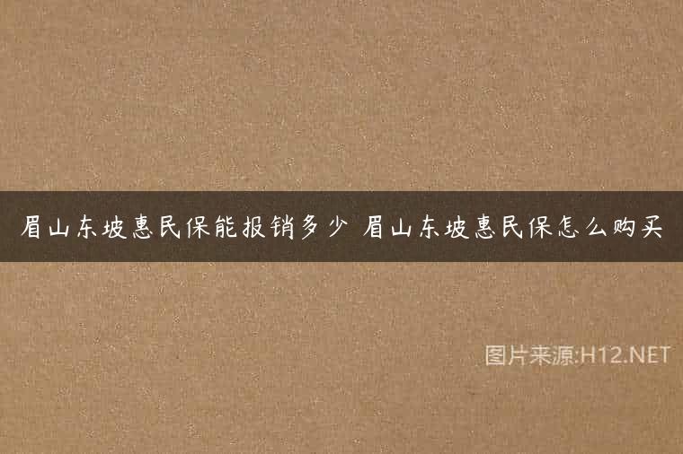 眉山东坡惠民保能报销多少 眉山东坡惠民保怎么购买