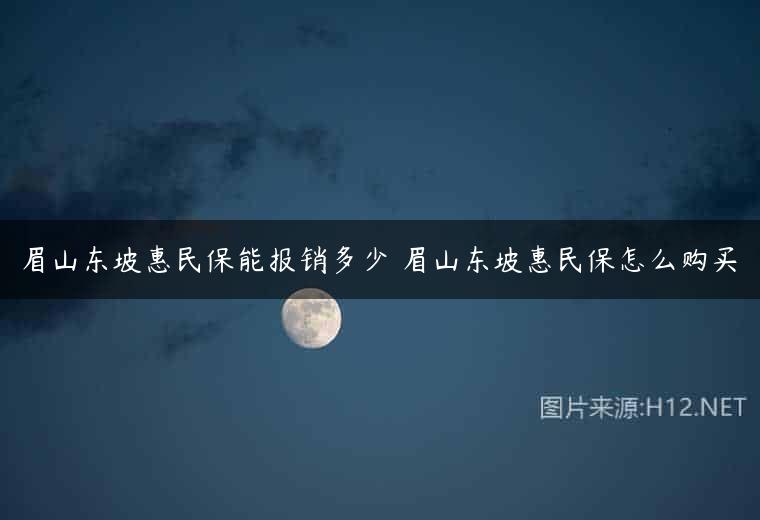 眉山东坡惠民保能报销多少 眉山东坡惠民保怎么购买