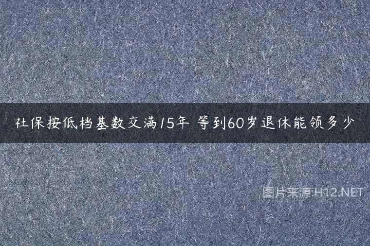 社保按低档基数交满15年 等到60岁退休能领多少