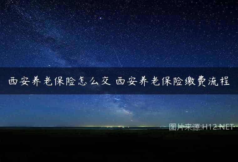 西安养老保险怎么交 西安养老保险缴费流程