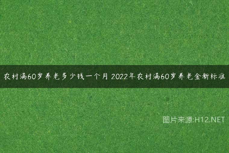 农村满60岁养老多少钱一个月 2022年农村满60岁养老金新标准