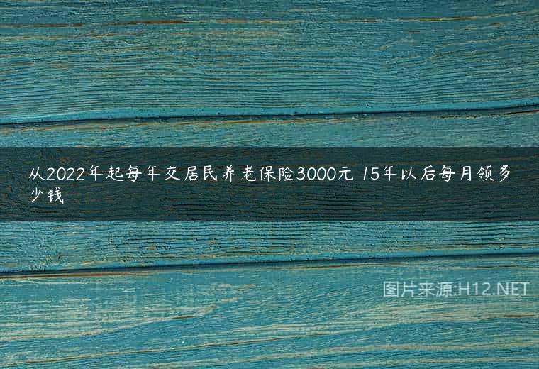 从2022年起每年交居民养老保险3000元 15年以后每月领多少钱