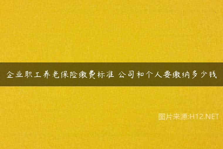 企业职工养老保险缴费标准 公司和个人要缴纳多少钱