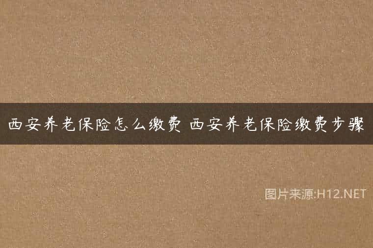 西安养老保险怎么缴费 西安养老保险缴费步骤