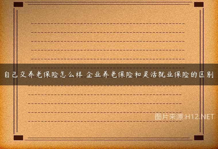 自己交养老保险怎么样 企业养老保险和灵活就业保险的区别