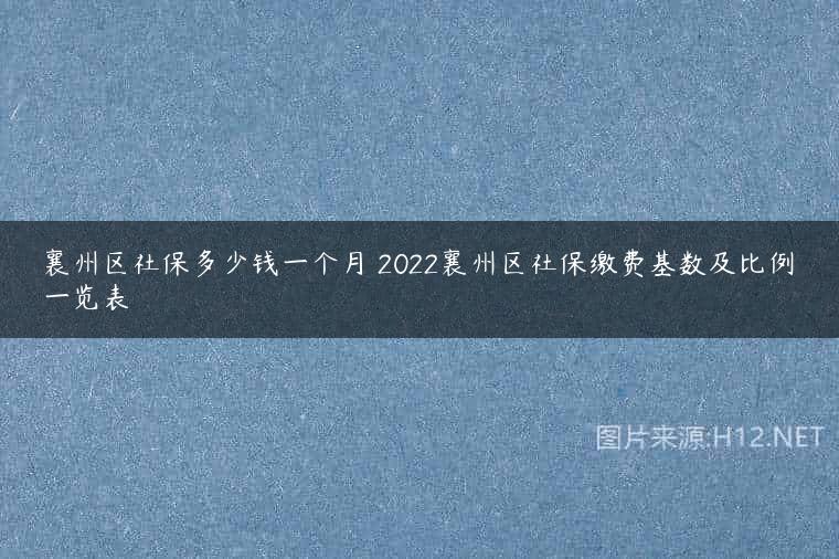 襄州区社保多少钱一个月 2022襄州区社保缴费基数及比例一览表