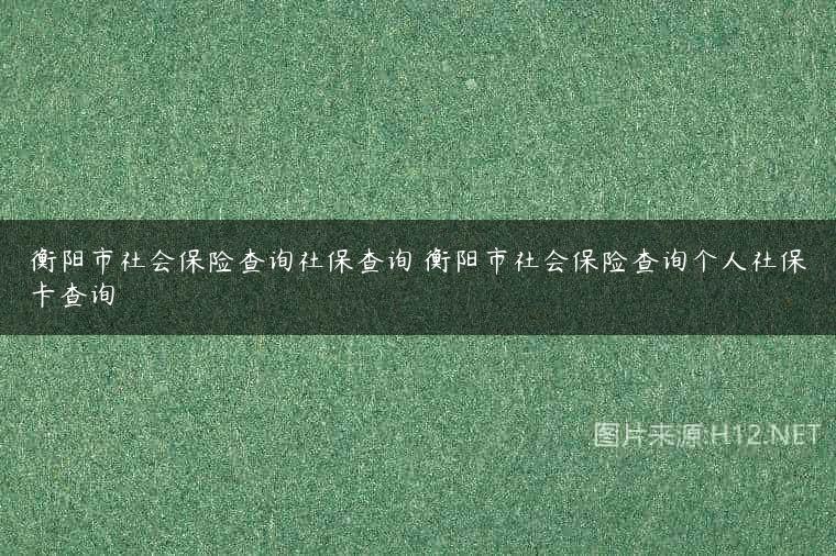 衡阳市社会保险查询社保查询 衡阳市社会保险查询个人社保卡查询
