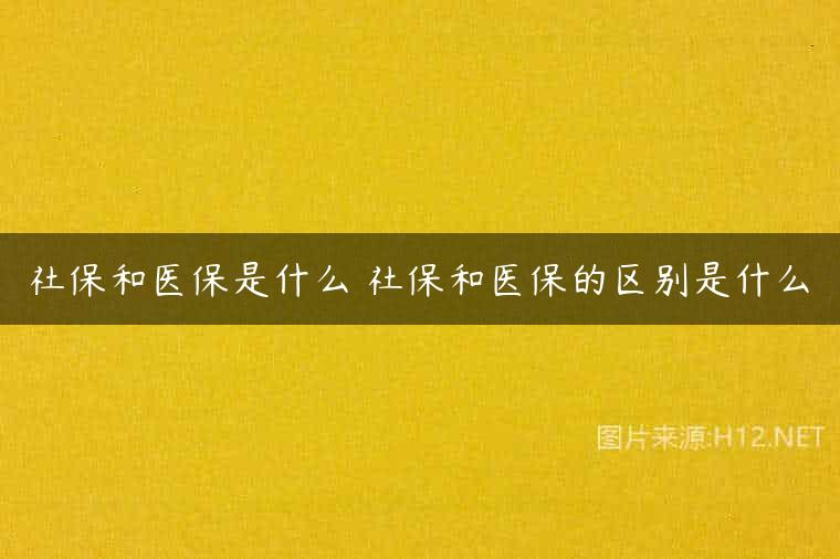 社保和医保是什么 社保和医保的区别是什么