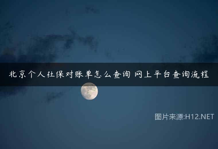 北京个人社保对账单怎么查询 网上平台查询流程