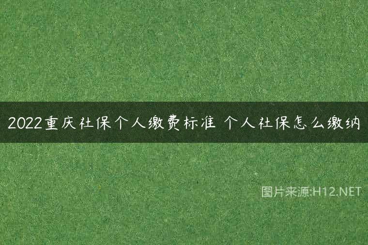 2022重庆社保个人缴费标准 个人社保怎么缴纳