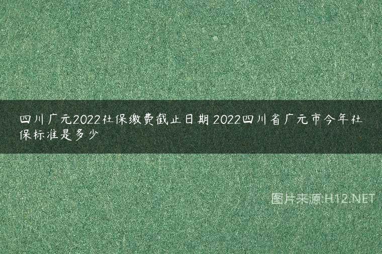 四川广元2022社保缴费截止日期 2022四川省广元市今年社保标准是多少