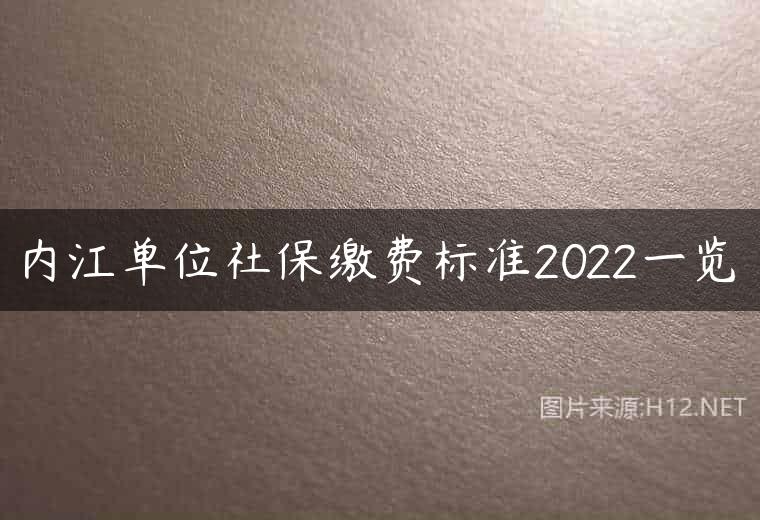 内江单位社保缴费标准2022一览