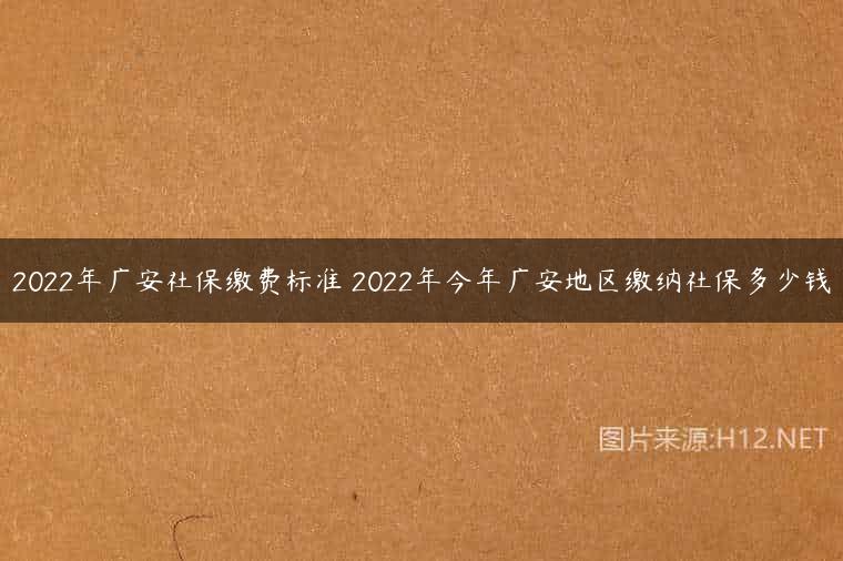 2022年广安社保缴费标准 2022年今年广安地区缴纳社保多少钱