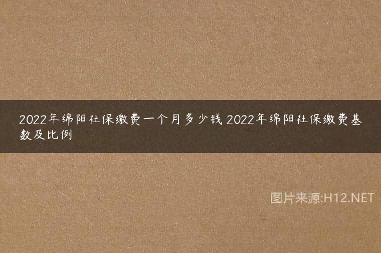 2022年绵阳社保缴费一个月多少钱 2022年绵阳社保缴费基数及比例
