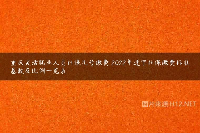 重庆灵活就业人员社保几号缴费 2022年遂宁社保缴费标准基数及比例一览表