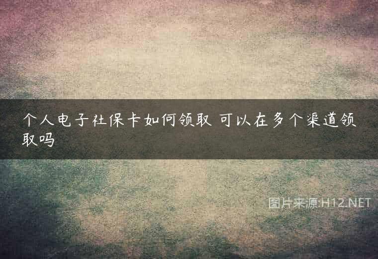 个人电子社保卡如何领取 可以在多个渠道领取吗