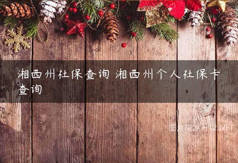 湘西州社保查询 湘西州个人社保卡查询