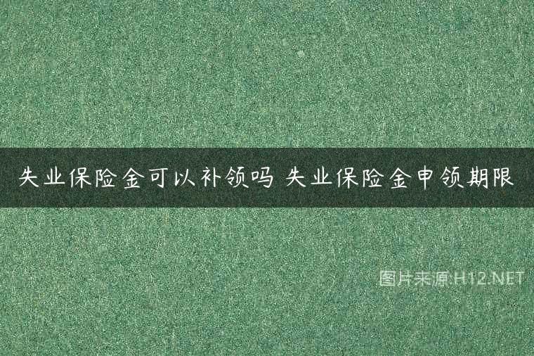 失业保险金可以补领吗 失业保险金申领期限