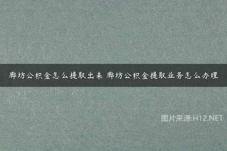 廊坊公积金怎么提取出来 廊坊公积金提取业务怎么办理