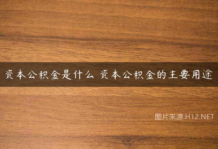 资本公积金是什么 资本公积金的主要用途