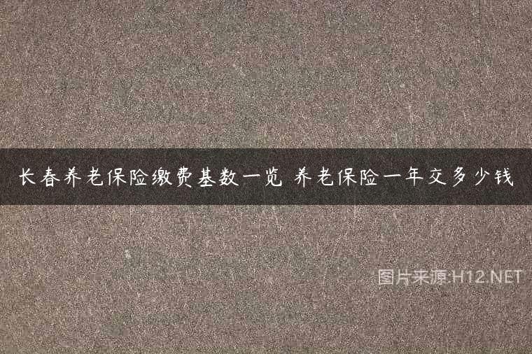 长春养老保险缴费基数一览 养老保险一年交多少钱