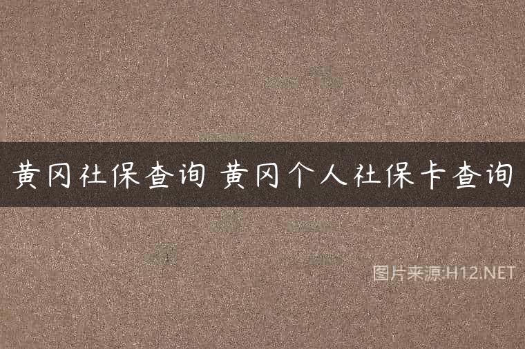 黄冈社保查询 黄冈个人社保卡查询