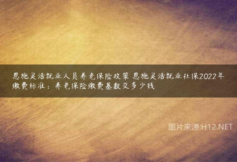 恩施灵活就业人员养老保险政策 恩施灵活就业社保2022年缴费标准：养老保险缴费基数交多少钱