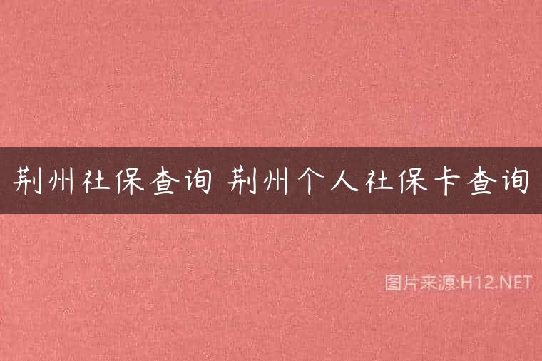 荆州社保查询 荆州个人社保卡查询